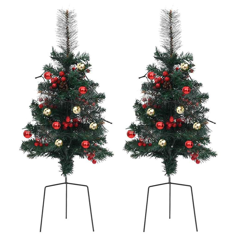 Load image into Gallery viewer, Vidaxl tuinkerstbomen 2 st met verlichting 76 cm pvc
