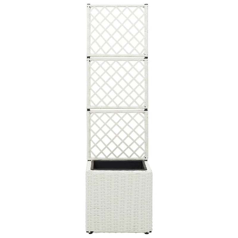 Load image into Gallery viewer, Vidaxl latwerkplantenbak verhoogd met 1 pot 30x30x107 cm rattan wit
