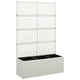 VidaXL Latwerkplantenbak verhoogd met 3 potten 83x30x130 cm rattan wit