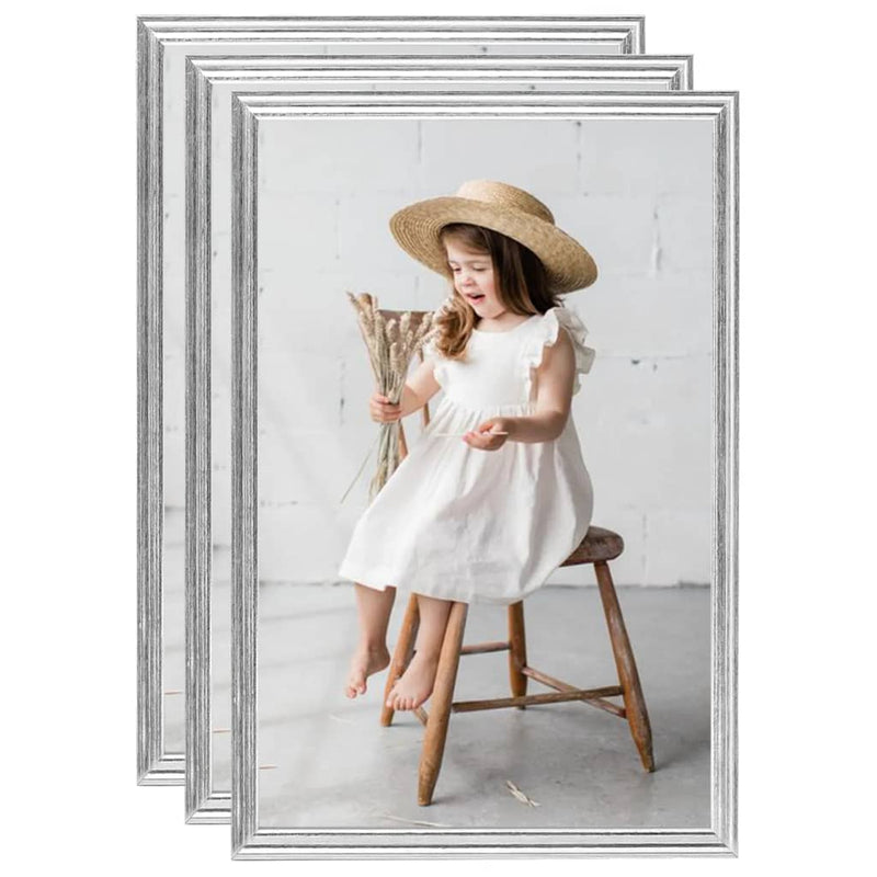 Load image into Gallery viewer, VidaXL Fotolijsten 3 st voor wand of tafel 7x90 cm MDF zilverkleurig

