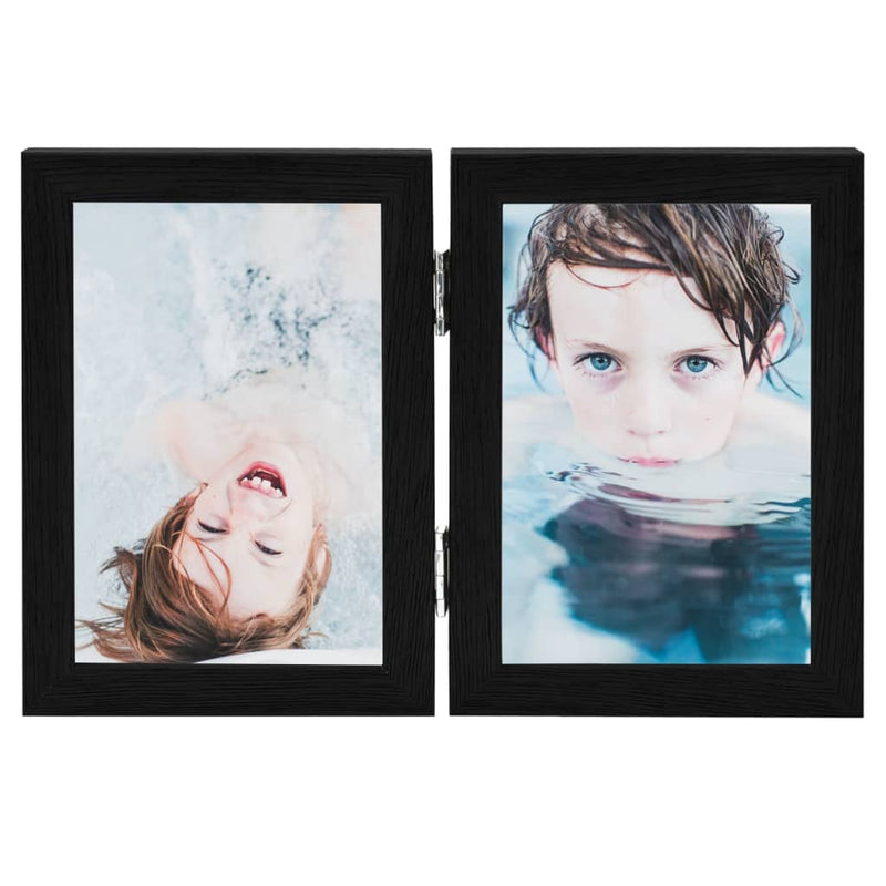 Load image into Gallery viewer, Vidaxl fotolijst tweeluik 2x(10x15 cm) zwart
