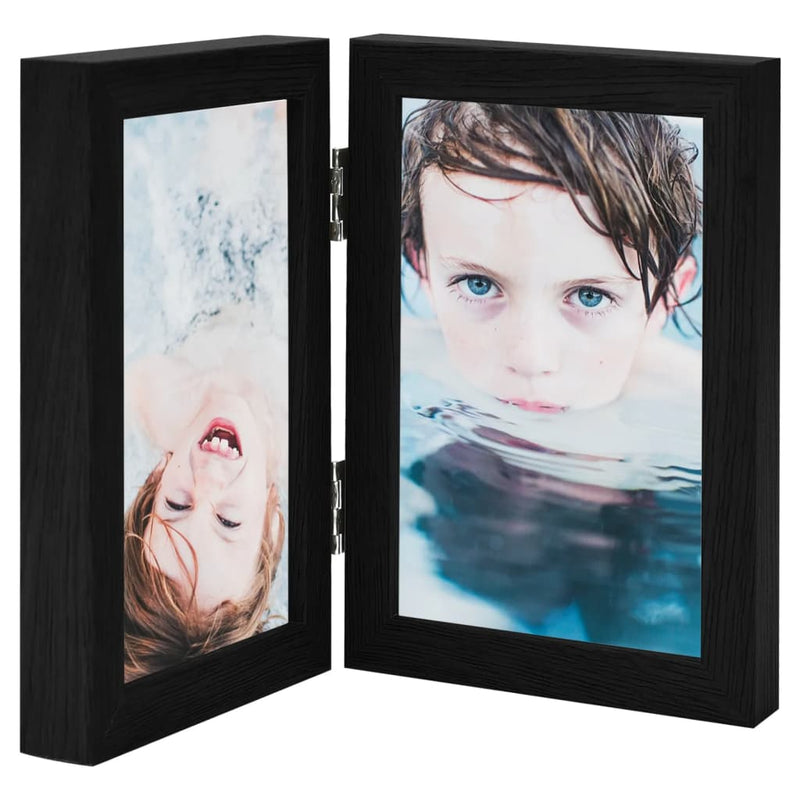 Afbeelding laden in galerijviewer, Vidaxl fotolijst tweeluik 2x(21x29,7 cm) zwart
