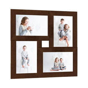 Vidaxl fotolijst voor 4x(13x18 cm) foto mdf donkerbruin