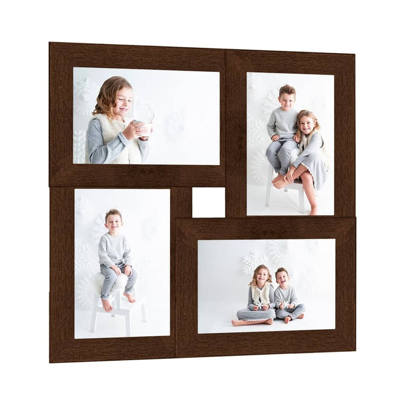 Load image into Gallery viewer, Vidaxl fotolijst voor 4x(13x18 cm) foto mdf donkerbruin
