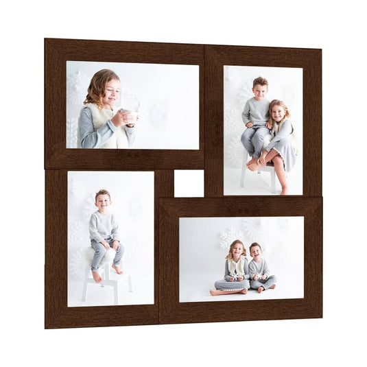 Vidaxl fotolijst voor 4x(13x18 cm) foto mdf donkerbruin