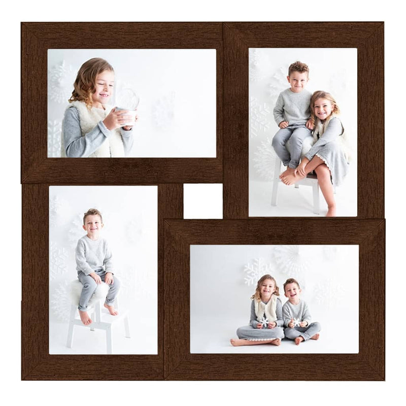Load image into Gallery viewer, Vidaxl fotolijst voor 4x(13x18 cm) foto mdf donkerbruin
