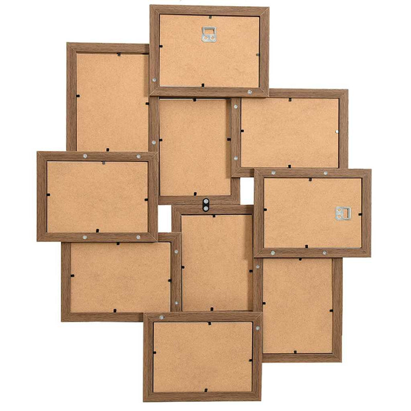ギャラリービューアに画像をロードする, Vidaxl fotolijst voor 10x(10x15 cm) foto mdf lichtbruin
