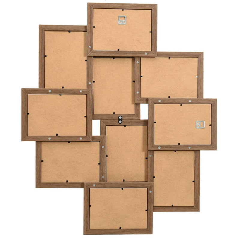 Load image into Gallery viewer, Vidaxl fotolijst voor 10x(13x18 cm) foto mdf lichtbruin
