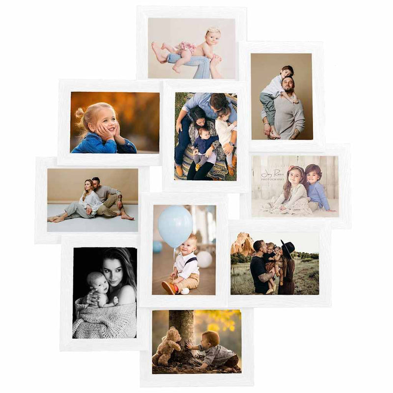 ギャラリービューアに画像をロードする, Vidaxl fotolijst voor 10x(13x18 cm) foto mdf wit
