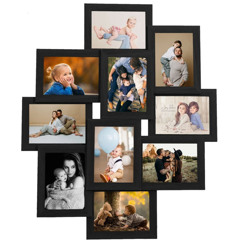 Load image into Gallery viewer, Vidaxl fotolijst voor 10x(10x15 cm) foto mdf zwart
