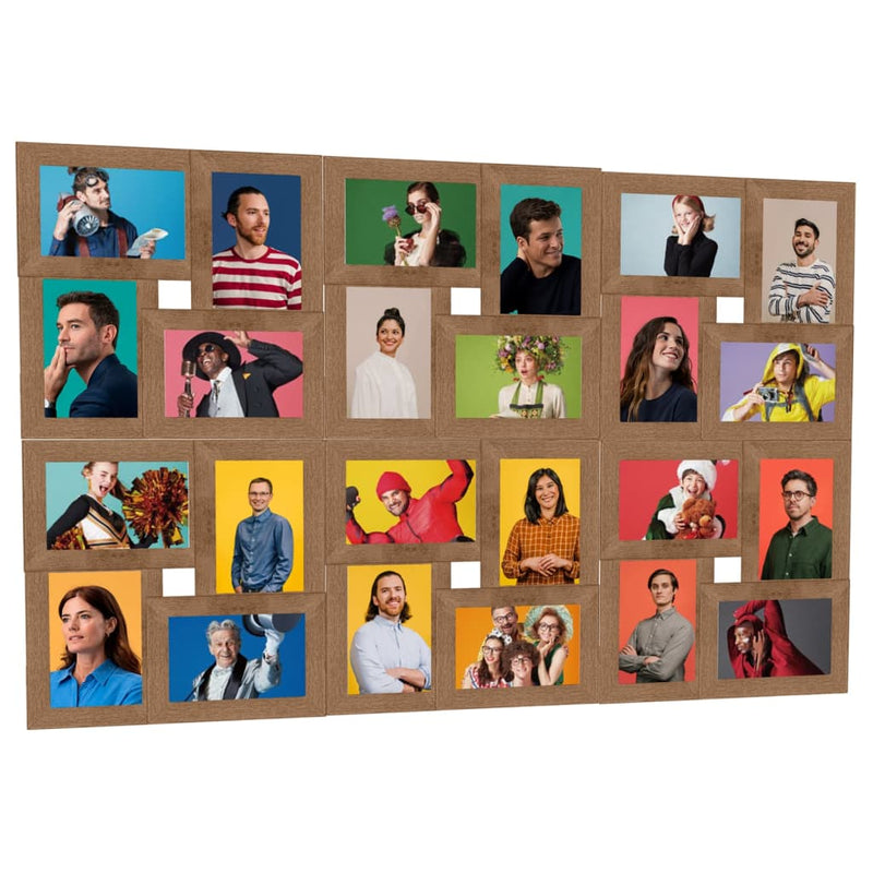 Load image into Gallery viewer, Vidaxl fotolijst voor 24x(10x15 cm) foto mdf lichtbruin
