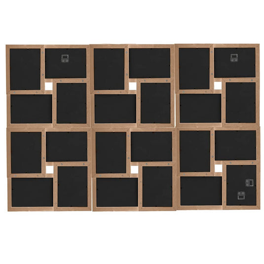 Vidaxl fotolijst voor 24x(10x15 cm) foto mdf lichtbruin
