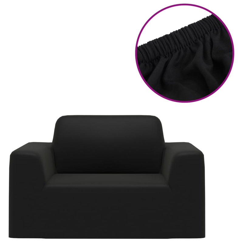 Load image into Gallery viewer, Vidaxl bankhoes stretch polyester jersey zwart
