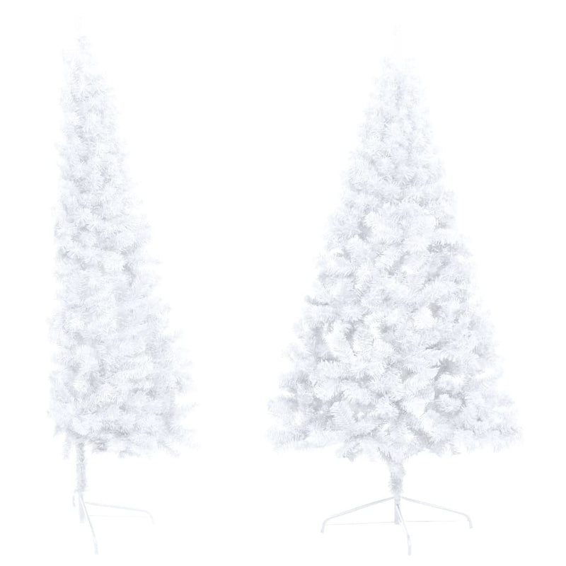 Load image into Gallery viewer, VidaXL Kunstkerstboom met verlichting en kerstballen half 120 cm wit
