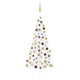 VidaXL Kunstkerstboom met verlichting en kerstballen half 180 cm wit