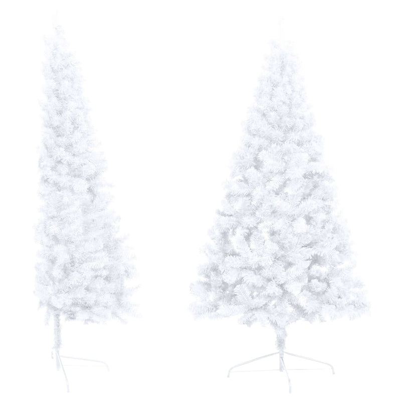 Load image into Gallery viewer, VidaXL Kunstkerstboom met verlichting en kerstballen half 180 cm wit
