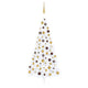 VidaXL Kunstkerstboom met verlichting en kerstballen half 210 cm wit