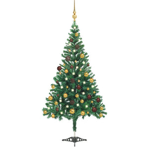 VidaXL Kunstkerstboom met verlichting en kerstballen 546 takken 180 cm