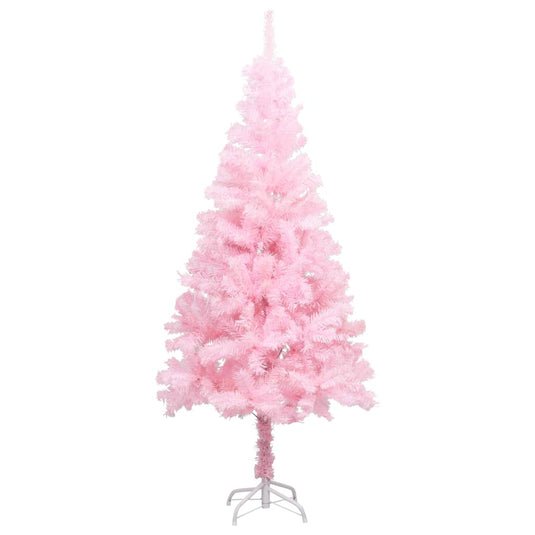 VidaXL Kunstkerstboom met verlichting en kerstballen 150 cm PVC roze