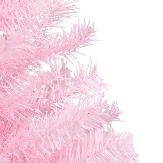 VidaXL Kunstkerstboom met verlichting en kerstballen 150 cm PVC roze