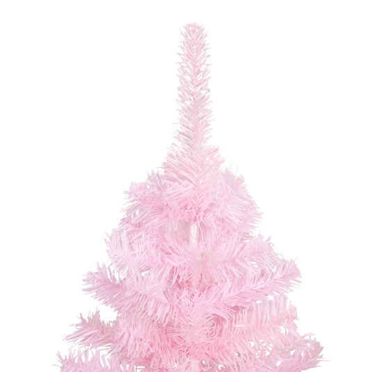 VidaXL Kunstkerstboom met verlichting en kerstballen 240 cm PVC roze