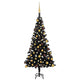 VidaXL Kunstkerstboom met verlichting en kerstballen 120 cm PVC zwart