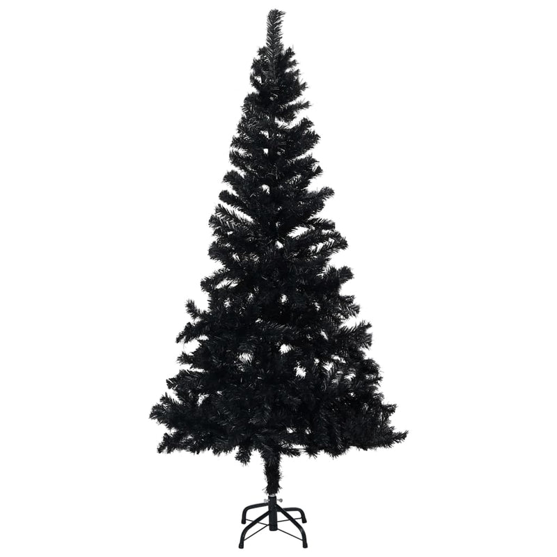 Load image into Gallery viewer, VidaXL Kunstkerstboom met verlichting en kerstballen 120 cm PVC zwart
