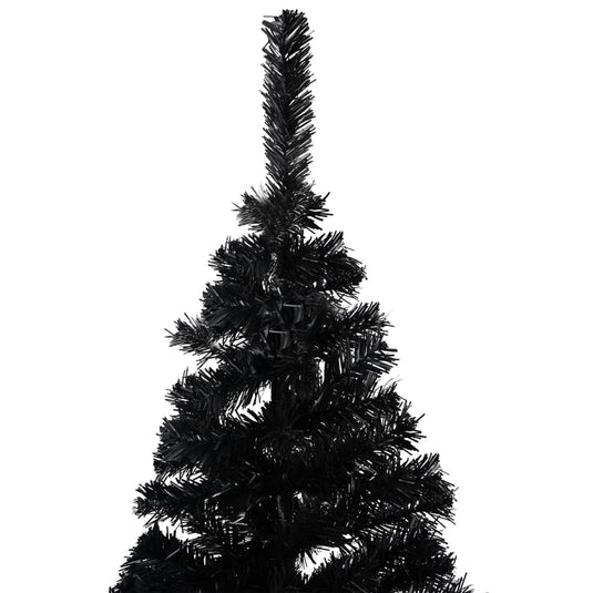 VidaXL Kunstkerstboom met verlichting en kerstballen 120 cm PVC zwart