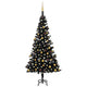 VidaXL Kunstkerstboom met verlichting en kerstballen 150 cm PVC zwart