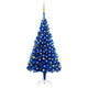 VidaXL Kunstkerstboom met verlichting en kerstballen 180 cm PVC blauw