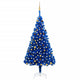 VidaXL Kunstkerstboom met verlichting en kerstballen 210 cm PVC blauw