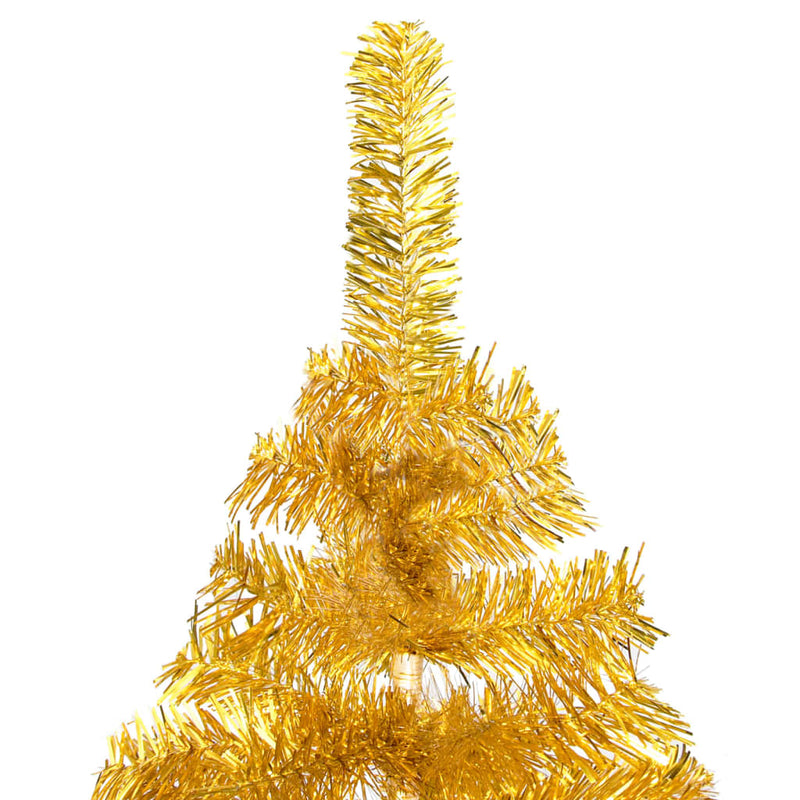 Load image into Gallery viewer, VidaXL Kunstkerstboom met verlichting en kerstballen 120 cm PET goud
