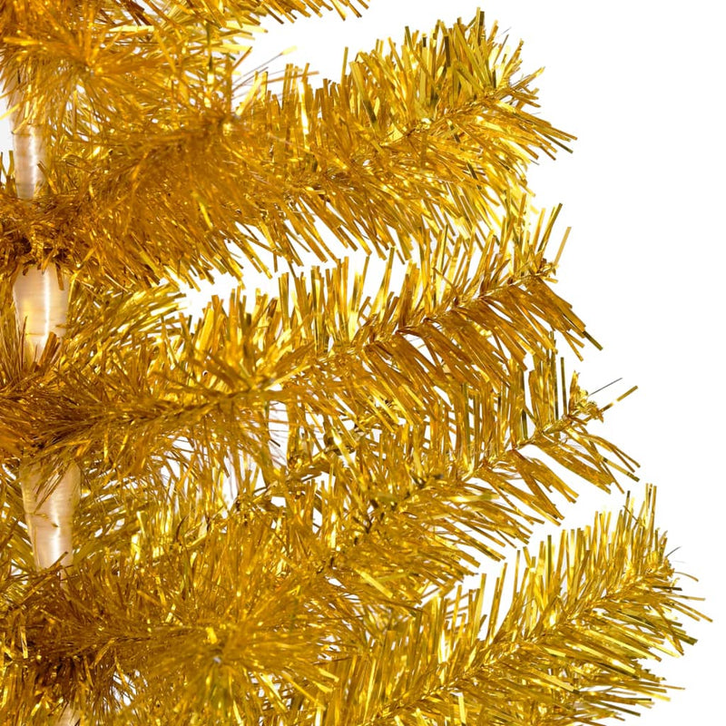 Load image into Gallery viewer, VidaXL Kunstkerstboom met verlichting en kerstballen 120 cm PET goud

