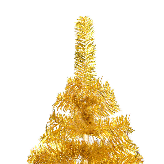VidaXL Kunstkerstboom met verlichting en kerstballen 150 cm PET goud