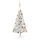 VidaXL Kunstkerstboom met verlichting en kerstballen 150 cm PET zilver