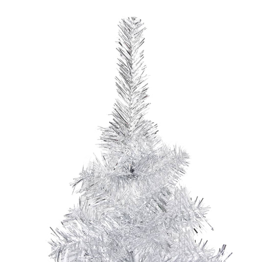 VidaXL Kunstkerstboom met verlichting en kerstballen 150 cm PET zilver