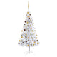 VidaXL Kunstkerstboom met verlichting en kerstballen 180 cm PET zilver