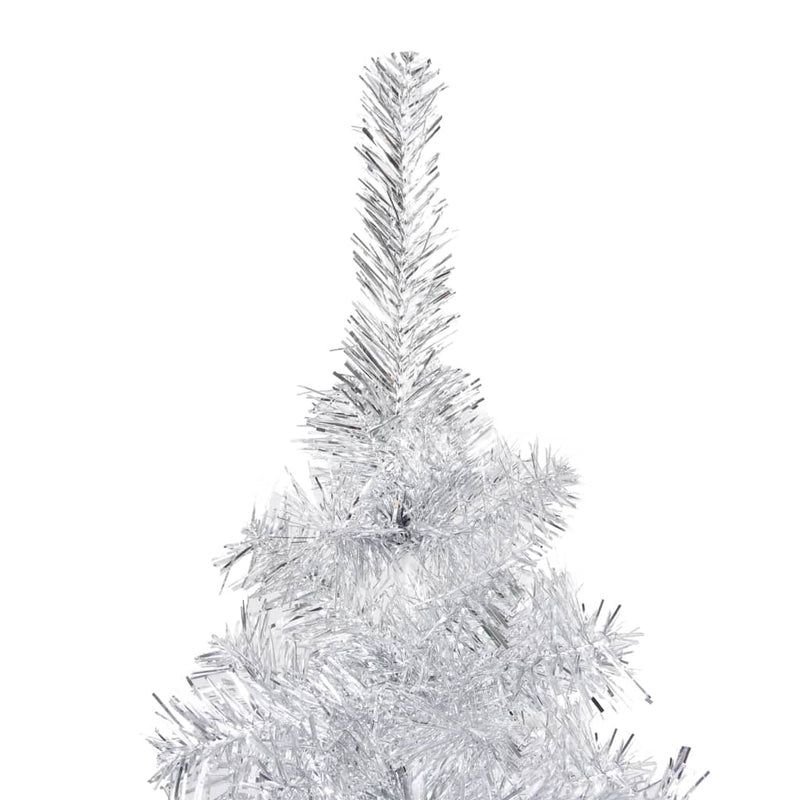 Load image into Gallery viewer, VidaXL Kunstkerstboom met verlichting en kerstballen 210 cm PET zilver
