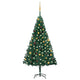 VidaXL Kunstkerstboom met verlichting en kerstballen 180 cm PVC groen