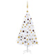 VidaXL Kunstkerstboom met verlichting en kerstballen 150 cm PVC wit