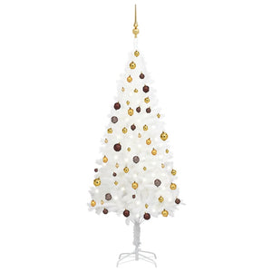 Vidaxl kunstkerstboom met verlichting en kerstballen 180 cm wit