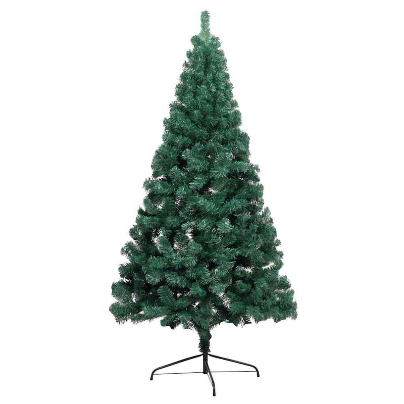 Chargez l'image dans la visionneuse de la galerie, Vidaxl kunstkerstboom met verlichting en kerstballen half 120 cm groen
