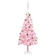 Vidaxl kunstkerstboom met verlichting en kerstballen 150 cm pvc roze