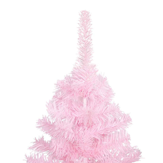 Vidaxl kunstkerstboom met verlichting en kerstballen 180 cm pvc roze