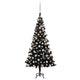 Vidaxl kunstkerstboom met verlichting en kerstballen 150 cm pvc zwart