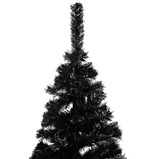 Vidaxl kunstkerstboom met verlichting en kerstballen 180 cm pvc zwart