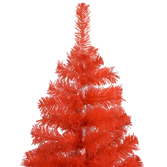 VidaXL Kunstkerstboom met verlichting en kerstballen 150 cm PVC rood