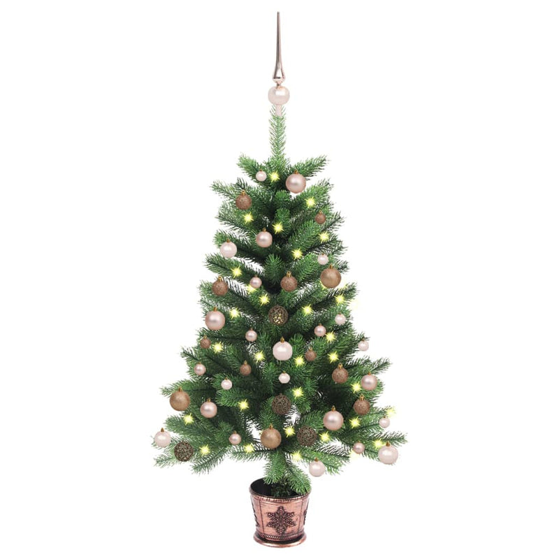 Afbeelding laden in galerijviewer, Vidaxl kunstkerstboom met verlichting en kerstballen 65 cm groen
