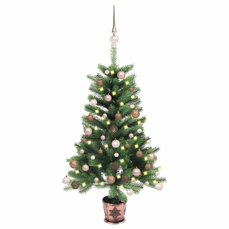 Chargez l'image dans la visionneuse de la galerie, Vidaxl kunstkerstboom met verlichting en kerstballen 65 cm groen
