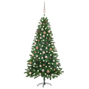 VidaXL Kunstkerstboom met verlichting en kerstballen 150 cm groen